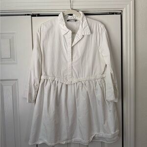 Pomander Place White Cotton Mini Shirt Dress